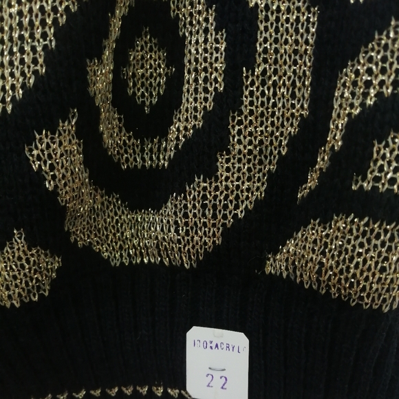 Vtg 80s GFC Black Gold Sweater NWT - Picture 11 of 12